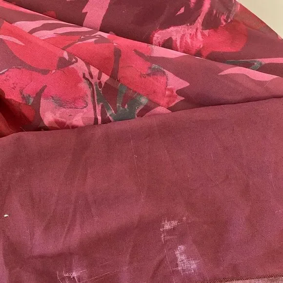 Badgley Mischka Red Floral Strapless Gown Dress - Picture 6 of 8